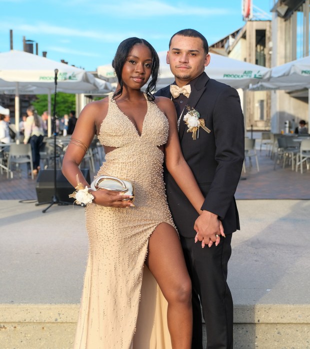 Liberty High School held its prom Friday, May 15, 2026, at SteelStacks in Bethlehem. Students and their guests arrive to the big night. (Sharon Merkel/Special to The Morning Call)