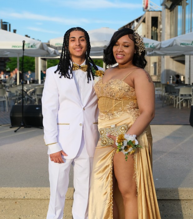 Liberty High School held its prom Friday, May 15, 2026, at SteelStacks in Bethlehem. Students and their guests arrive to the big night. (Sharon Merkel/Special to The Morning Call)