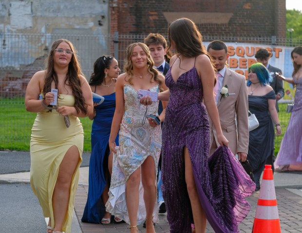 Liberty High School held its prom Friday, May 15, 2026, at SteelStacks in Bethlehem. Students and their guests arrive to the big night. (Sharon Merkel/Special to The Morning Call)