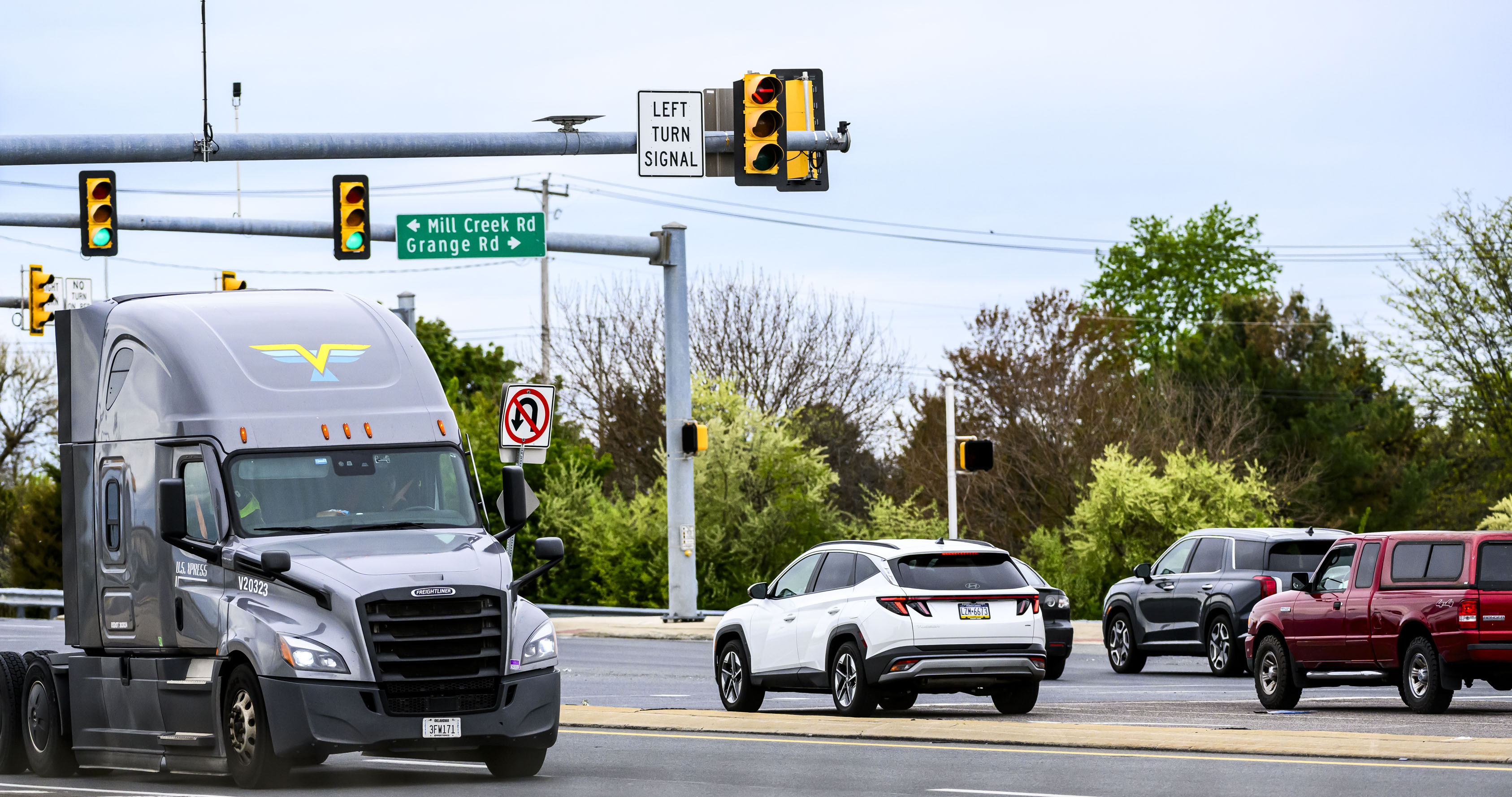 Vehicles travel Tuesday, April 28, 2026, along Route 222 and...