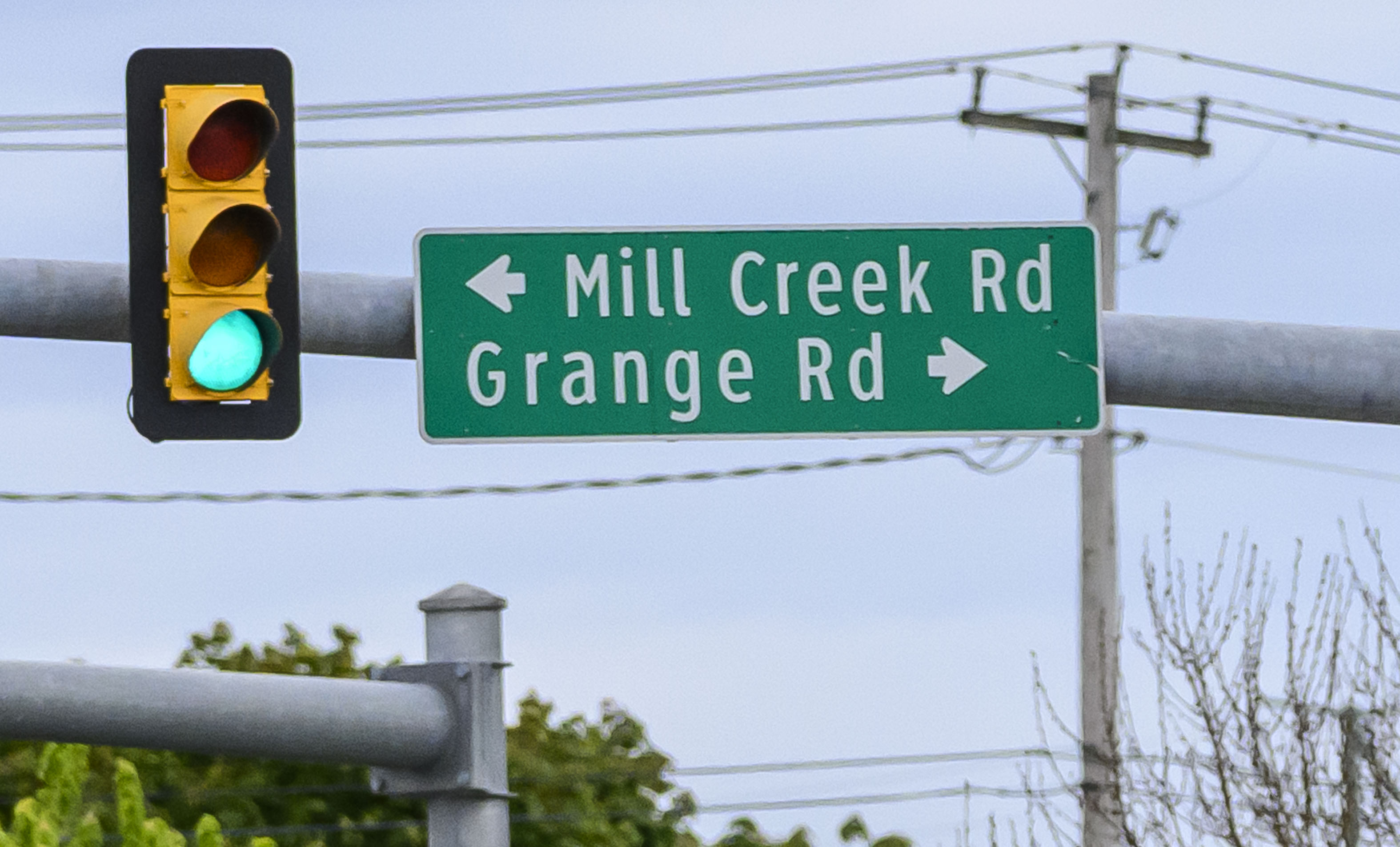 Signage Tuesday, April 28, 2026, along Route 222 and Mill...