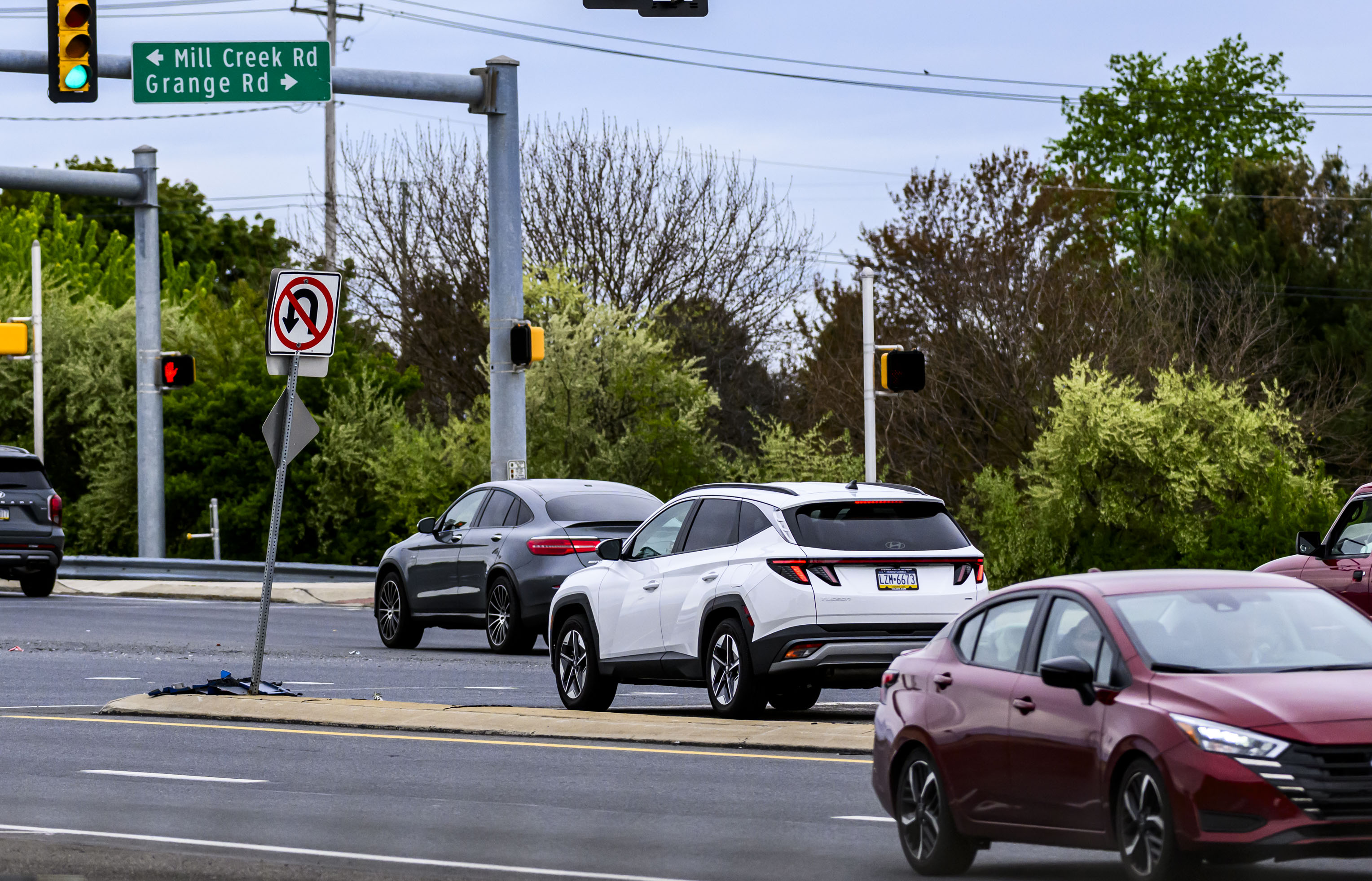 Vehicles travel Tuesday, April 28, 2026, along Route 222 and...