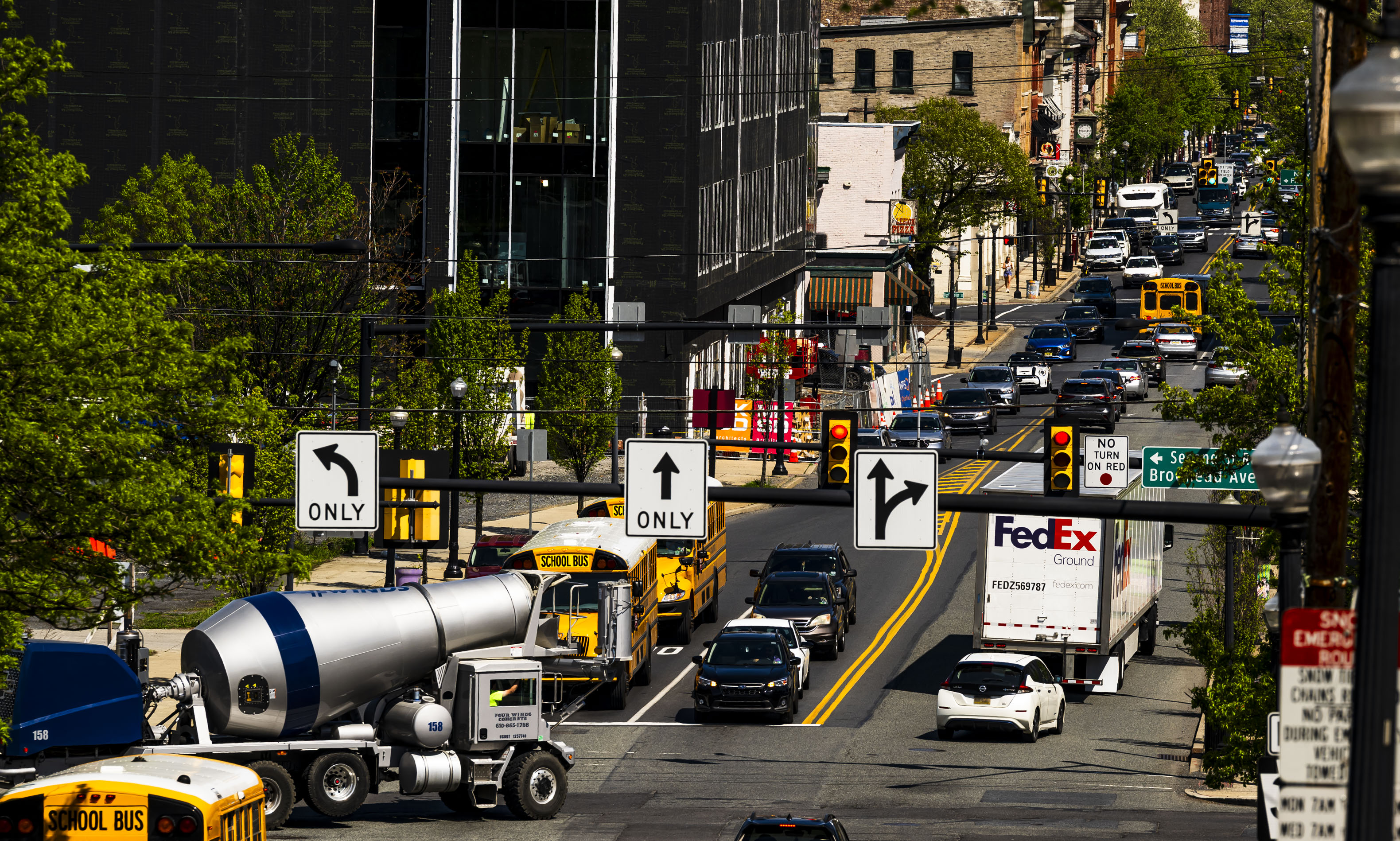 Traffic is backed up Thursday, April 23, 2026, on Third...