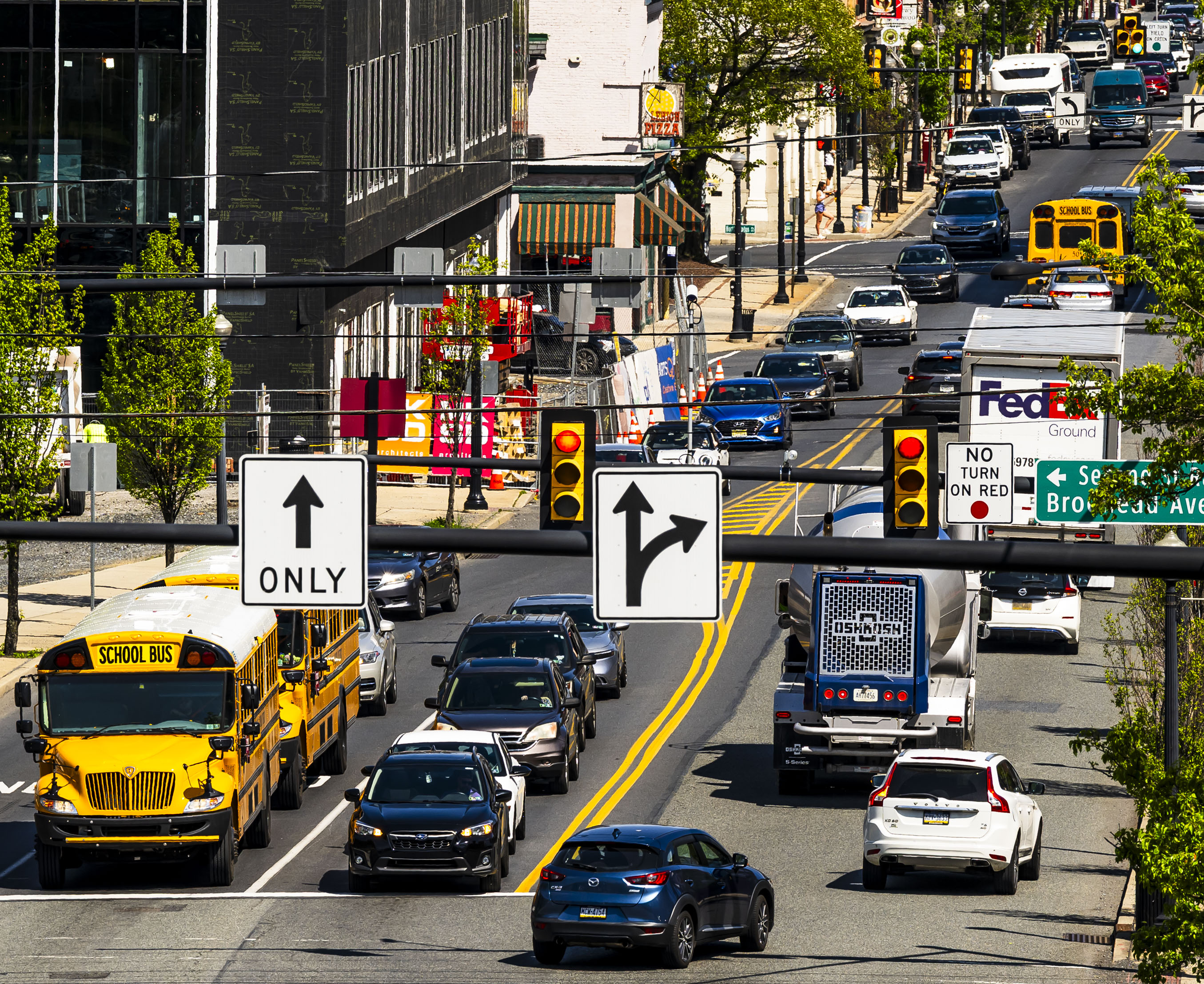 Traffic is backed up Thursday, April 23, 2026, on Third...