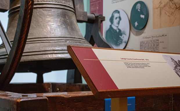 The 1816 Lehigh County Courthouse Bell, featured in one of the museum's exhibits, which was a site at the courthouse in the early 19th century. (Andreas Pelekis/Special to The Morning Call)