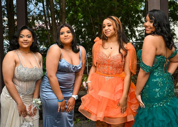 Lincoln Leadership Academy held its prom Thursday, April 30, 2026, at Blue Grillhouse in Bethlehem Township. Students and their guests arrive to the big night. (April Gamiz/The Morning Call)