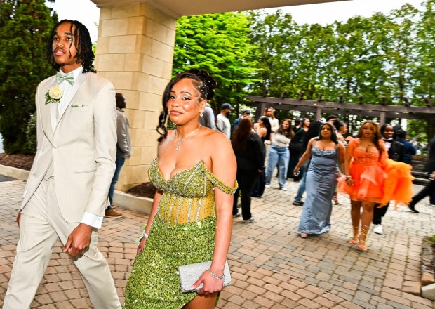 Lincoln Leadership Academy held its prom Thursday, April 30, 2026, at Blue Grillhouse in Bethlehem Township. Students and their guests arrive to the big night. (April Gamiz/The Morning Call)