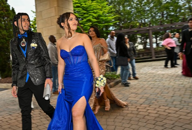 Lincoln Leadership Academy held its prom Thursday, April 30, 2026, at Blue Grillhouse in Bethlehem Township. Students and their guests arrive to the big night. (April Gamiz/The Morning Call)