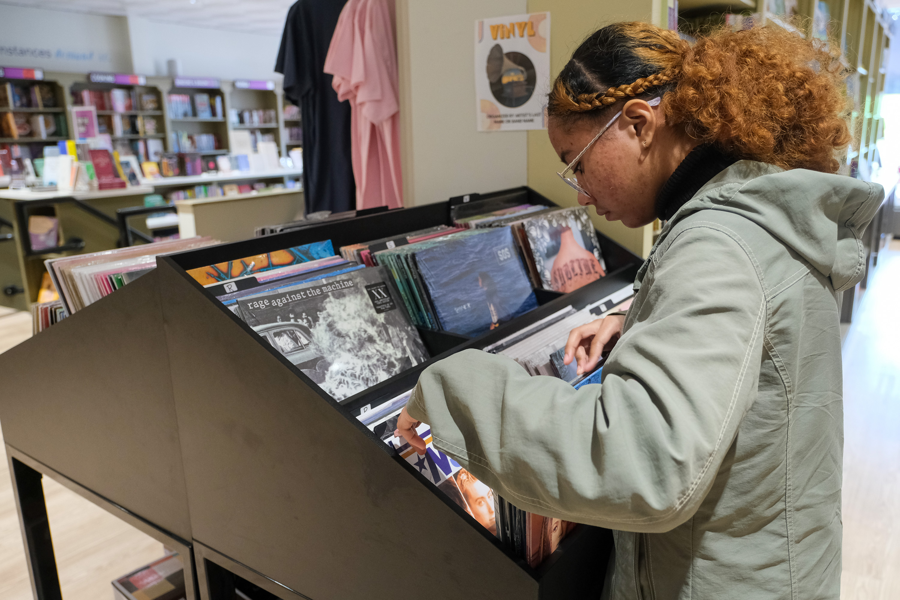 Luisa Cadena of East Stroudsburg shops for music in the...