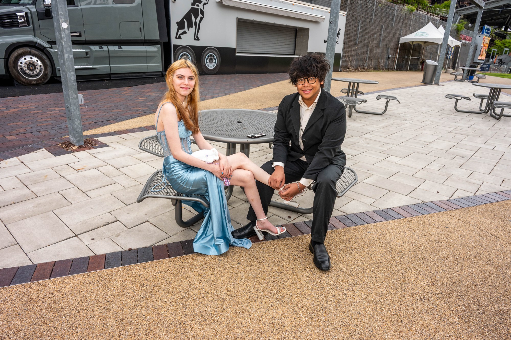 Nazareth Area High School held its prom on Friday, May 8, 2026, at SteelStacks in Bethlehem. Students and their guests arrive to the big night.(Jonathan Broady/Special to The Morning Call)