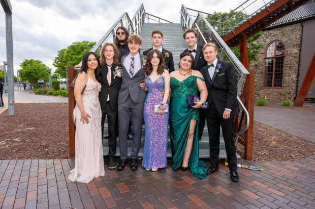 Nazareth Area High School held its prom on Friday, May 8, 2026, at SteelStacks in Bethlehem. Students and their guests arrive to the big night.(Jonathan Broady/Special to The Morning Call)