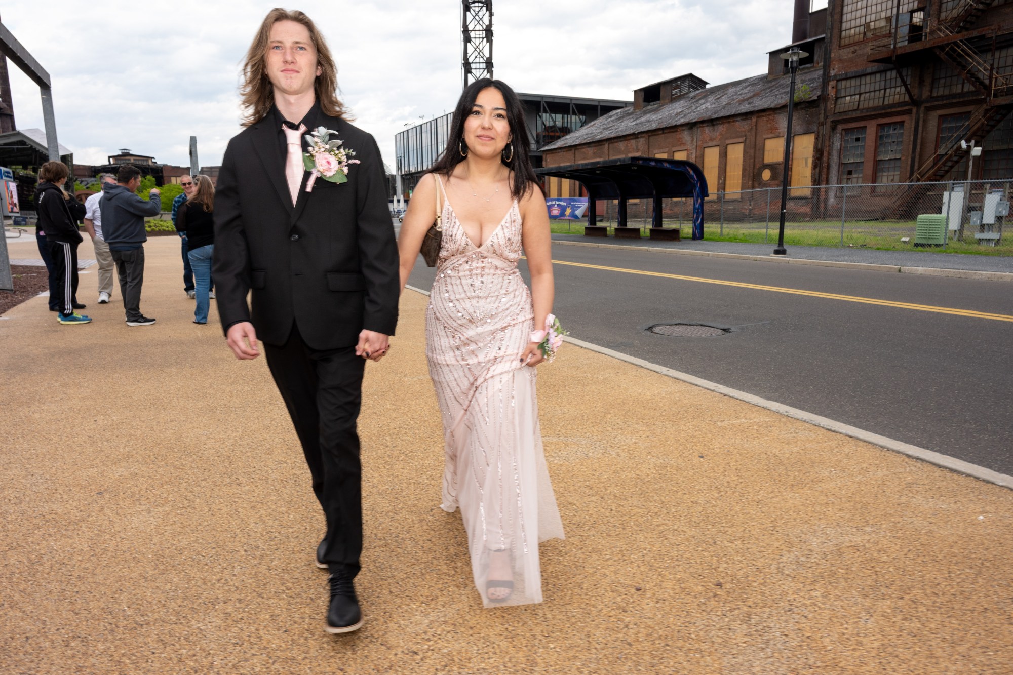 Nazareth Area High School held its prom on Friday, May 8, 2026, at SteelStacks in Bethlehem. Students and their guests arrive to the big night.(Jonathan Broady/Special to The Morning Call)