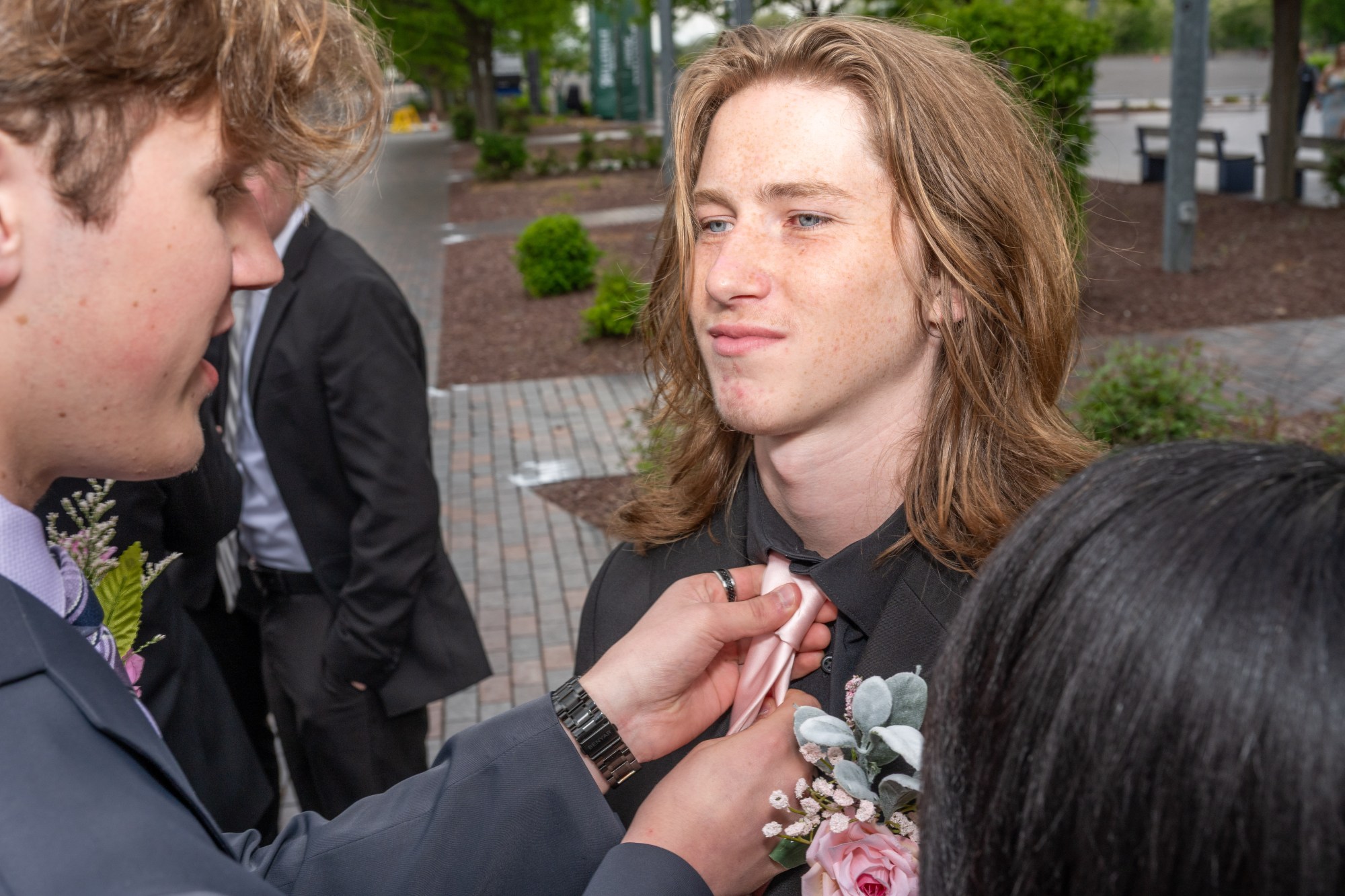 Nazareth Area High School held its prom on Friday, May 8, 2026, at SteelStacks in Bethlehem. Students and their guests arrive to the big night.(Jonathan Broady/Special to The Morning Call)