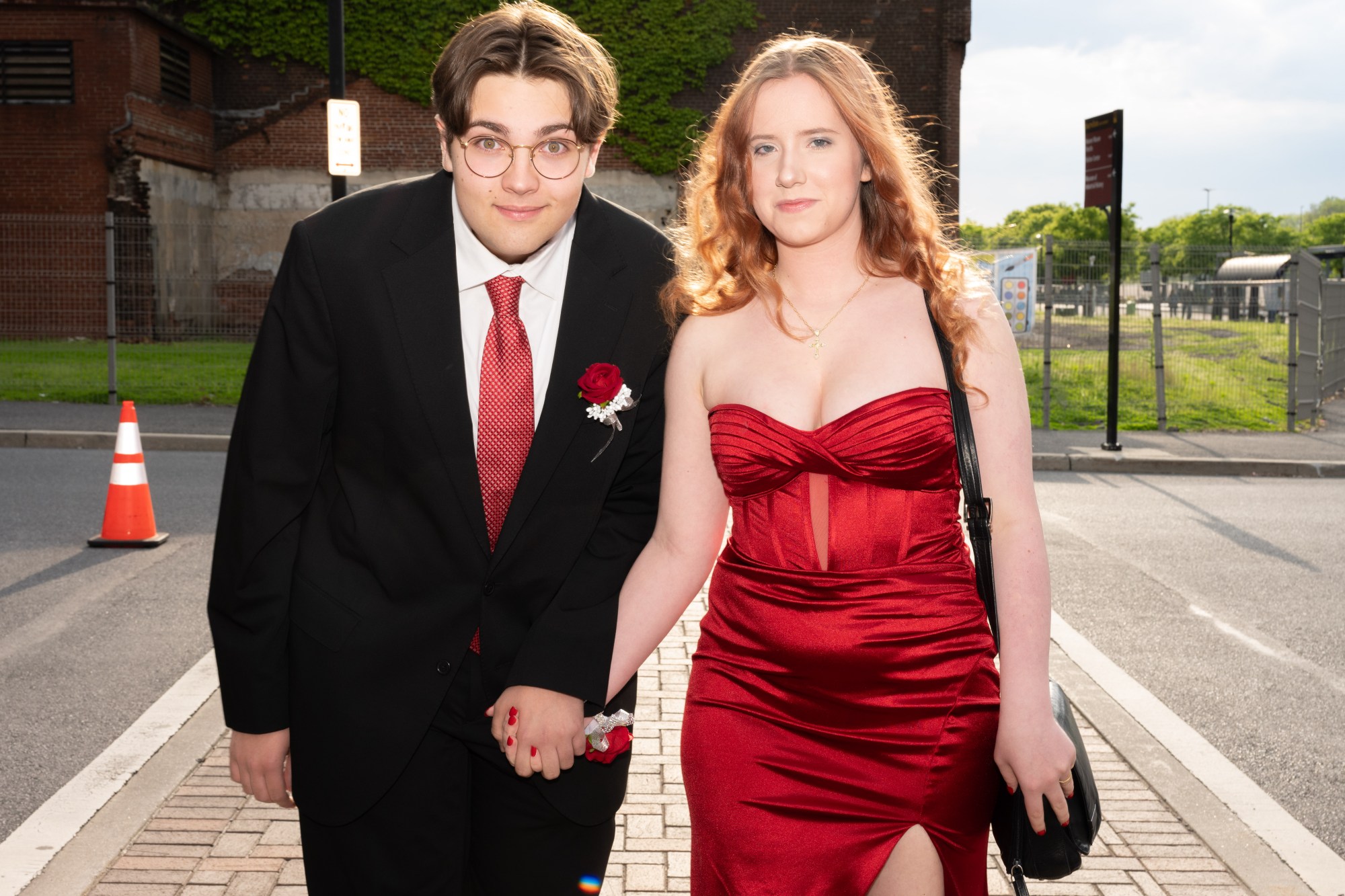 Nazareth Area High School held its prom on Friday, May 8, 2026, at SteelStacks in Bethlehem. Students and their guests arrive to the big night.(Jonathan Broady/Special to The Morning Call)