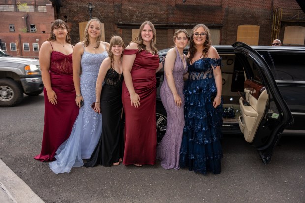 Nazareth Area High School held its prom on Friday, May 8, 2026, at SteelStacks in Bethlehem. Students and their guests arrive to the big night.(Jonathan Broady/Special to The Morning Call)