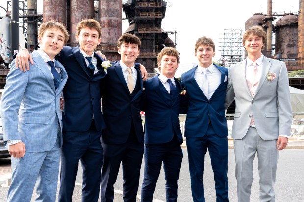 Nazareth Area High School held its prom on Friday, May 8, 2026, at SteelStacks in Bethlehem. Students and their guests arrive to the big night.(Jonathan Broady/Special to The Morning Call)