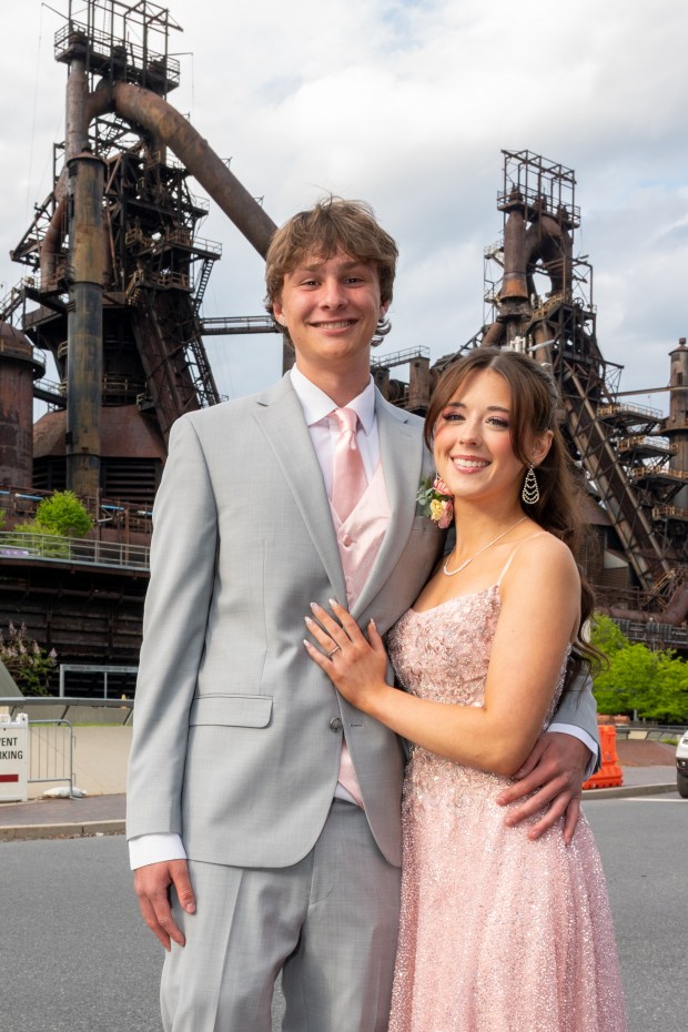 Nazareth Area High School held its prom on Friday, May 8, 2026, at SteelStacks in Bethlehem. Students and their guests arrive to the big night.(Jonathan Broady/Special to The Morning Call)