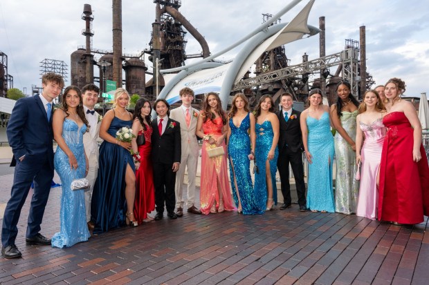 Nazareth Area High School held its prom on Friday, May 8, 2026, at SteelStacks in Bethlehem. Students and their guests arrive to the big night.(Jonathan Broady/Special to The Morning Call)