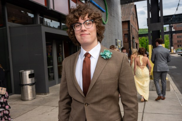 Nazareth Area High School held its prom on Friday, May 8, 2026, at SteelStacks in Bethlehem. Students and their guests arrive to the big night.(Jonathan Broady/Special to The Morning Call)