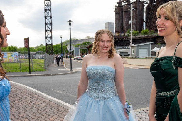 Nazareth Area High School held its prom on Friday, May 8, 2026, at SteelStacks in Bethlehem. Students and their guests arrive to the big night.(Jonathan Broady/Special to The Morning Call)