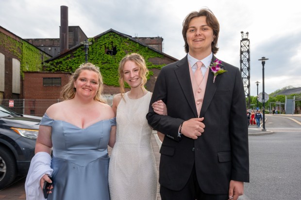 Nazareth Area High School held its prom on Friday, May 8, 2026, at SteelStacks in Bethlehem. Students and their guests arrive to the big night.(Jonathan Broady/Special to The Morning Call)