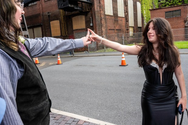 Nazareth Area High School held its prom on Friday, May 8, 2026, at SteelStacks in Bethlehem. Students and their guests arrive to the big night.(Jonathan Broady/Special to The Morning Call)