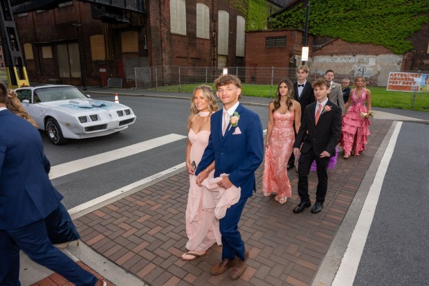 Nazareth Area High School held its prom on Friday, May 8, 2026, at SteelStacks in Bethlehem. Students and their guests arrive to the big night.(Jonathan Broady/Special to The Morning Call)