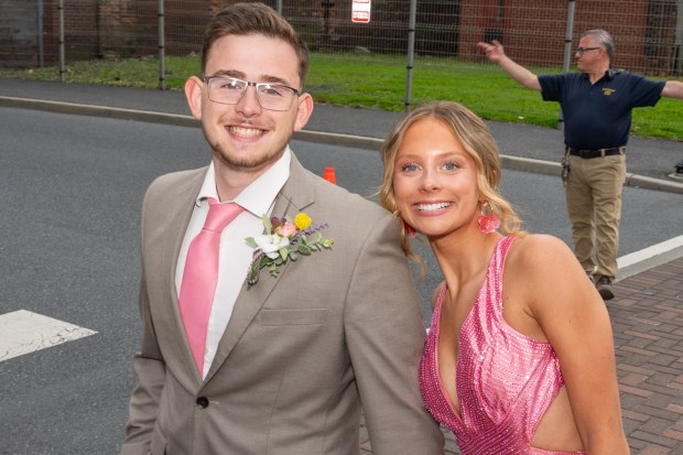 Nazareth Area High School held its prom on Friday, May 8, 2026, at SteelStacks in Bethlehem. Students and their guests arrive to the big night.(Jonathan Broady/Special to The Morning Call)