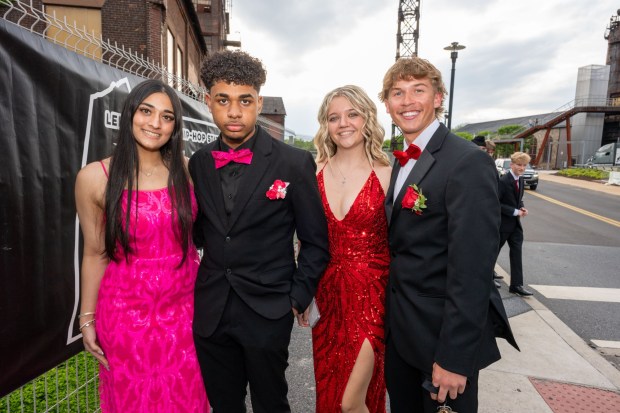 Nazareth Area High School held its prom on Friday, May 8, 2026, at SteelStacks in Bethlehem. Students and their guests arrive to the big night.(Jonathan Broady/Special to The Morning Call)