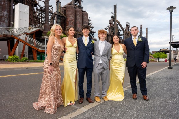 Nazareth Area High School held its prom on Friday, May 8, 2026, at SteelStacks in Bethlehem. Students and their guests arrive to the big night.(Jonathan Broady/Special to The Morning Call)