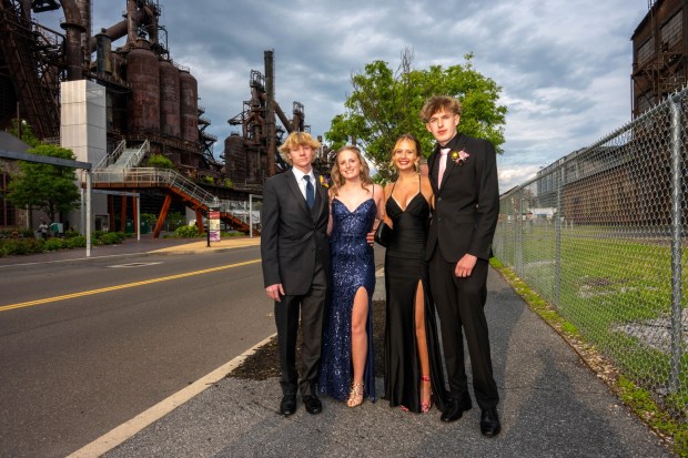 Nazareth Area High School held its prom on Friday, May 8, 2026, at SteelStacks in Bethlehem. Students and their guests arrive to the big night.(Jonathan Broady/Special to The Morning Call)