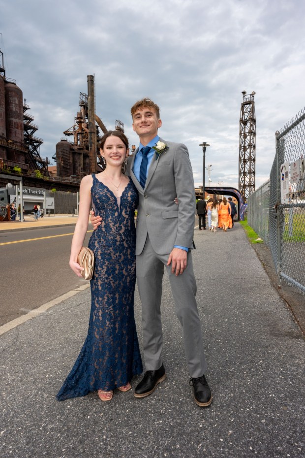Nazareth Area High School held its prom on Friday, May 8, 2026, at SteelStacks in Bethlehem. Students and their guests arrive to the big night.(Jonathan Broady/Special to The Morning Call)