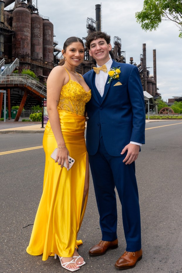 Nazareth Area High School held its prom on Friday, May 8, 2026, at SteelStacks in Bethlehem. Students and their guests arrive to the big night.(Jonathan Broady/Special to The Morning Call)