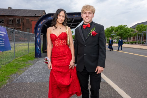 Nazareth Area High School held its prom on Friday, May 8, 2026, at SteelStacks in Bethlehem. Students and their guests arrive to the big night.(Jonathan Broady/Special to The Morning Call)