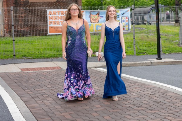 Nazareth Area High School held its prom on Friday, May 8, 2026, at SteelStacks in Bethlehem. Students and their guests arrive to the big night.(Jonathan Broady/Special to The Morning Call)