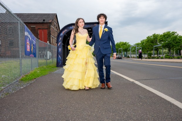 Nazareth Area High School held its prom on Friday, May 8, 2026, at SteelStacks in Bethlehem. Students and their guests arrive to the big night.(Jonathan Broady/Special to The Morning Call)