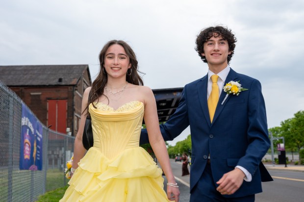 Nazareth Area High School held its prom on Friday, May 8, 2026, at SteelStacks in Bethlehem. Students and their guests arrive to the big night.(Jonathan Broady/Special to The Morning Call)