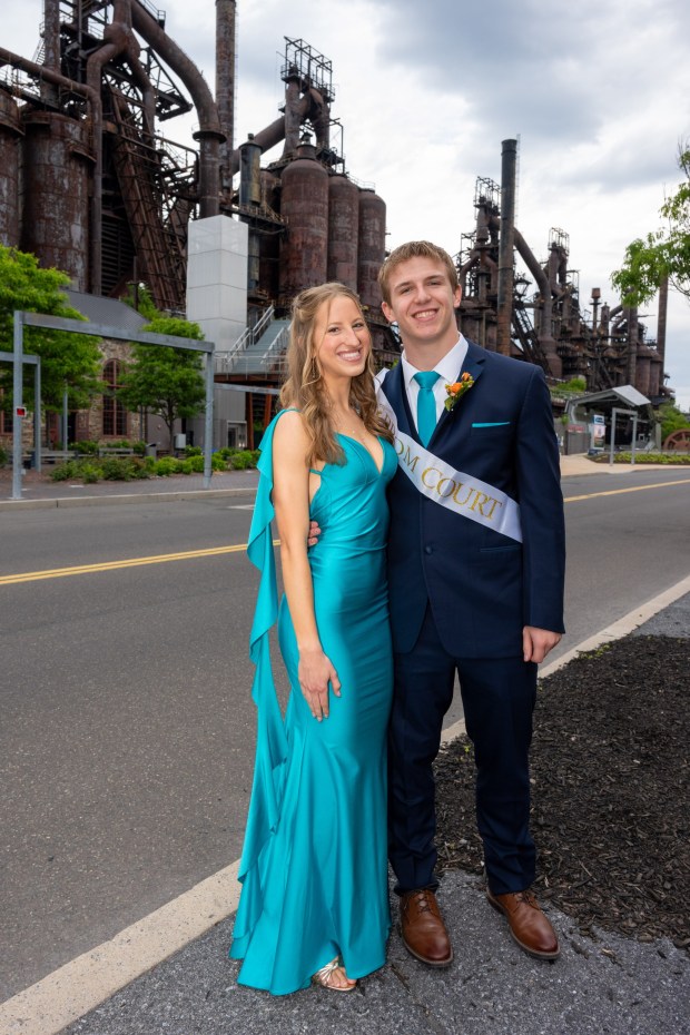 Nazareth Area High School held its prom on Friday, May 8, 2026, at SteelStacks in Bethlehem. Students and their guests arrive to the big night.(Jonathan Broady/Special to The Morning Call)