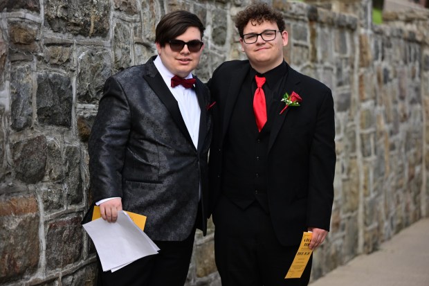 Pen Argyl Area High School held its prom Friday, April 24, 2026, at Woodstone Country Club in Danielsville. Students and their guests arrive at the high school ahead of the big night. (Monica Cabrera/The Morning Call)
