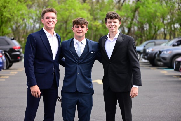 Pen Argyl Area High School held its prom Friday, April 24, 2026, at Woodstone Country Club in Danielsville. Students and their guests arrive at the high school ahead of the big night. (Monica Cabrera/The Morning Call)