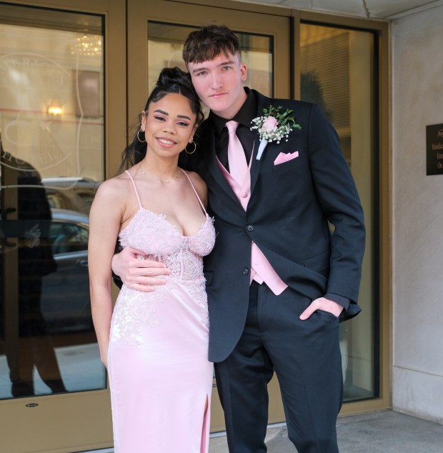 Saucon Valley High School held its prom Friday, May 1, 2026, at the Americus Hotel in Allentown. Students and their guests arrive to the big night. (Sharon Merkel/Special to The Morning Call)