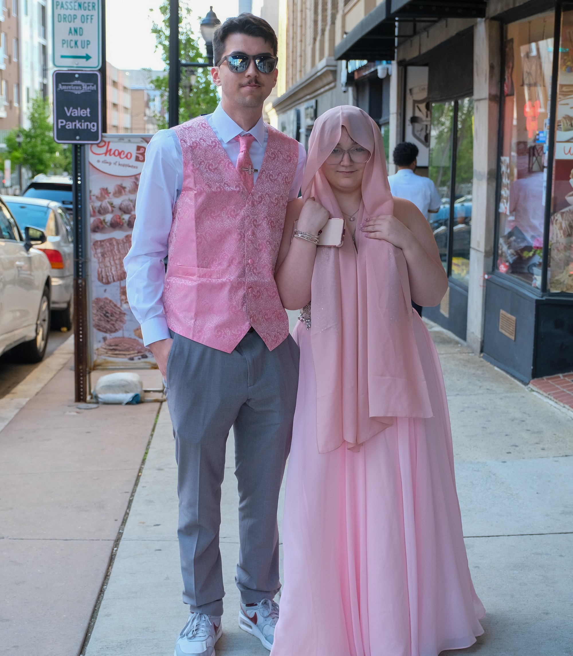 Saucon Valley High School held its prom Friday, May 1, 2026, at the Americus Hotel in Allentown. Students and their guests arrive to the big night. (Sharon Merkel/Special to The Morning Call)