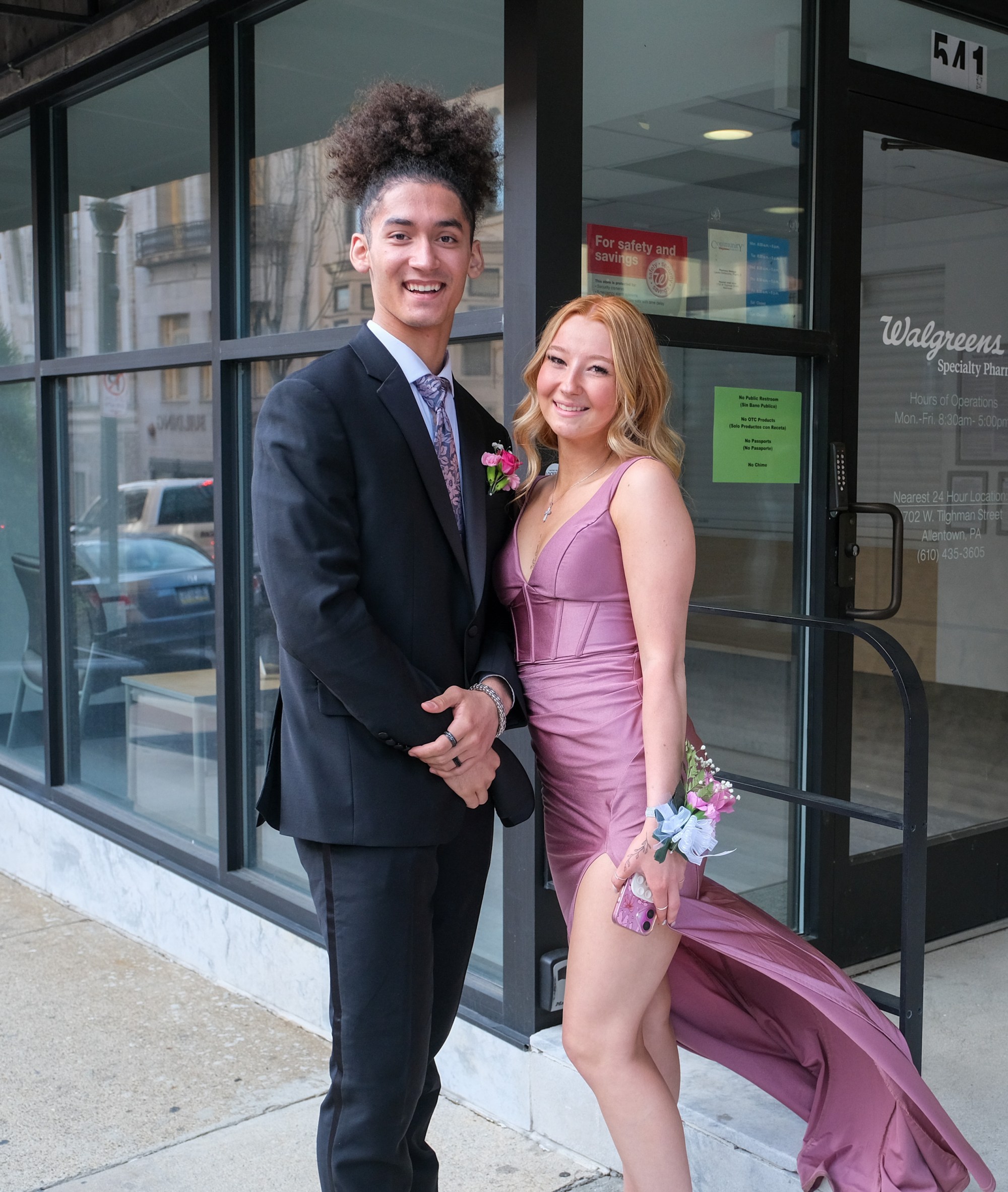 Saucon Valley High School held its prom Friday, May 1, 2026, at the Americus Hotel in Allentown. Students and their guests arrive to the big night. (Sharon Merkel/Special to The Morning Call)