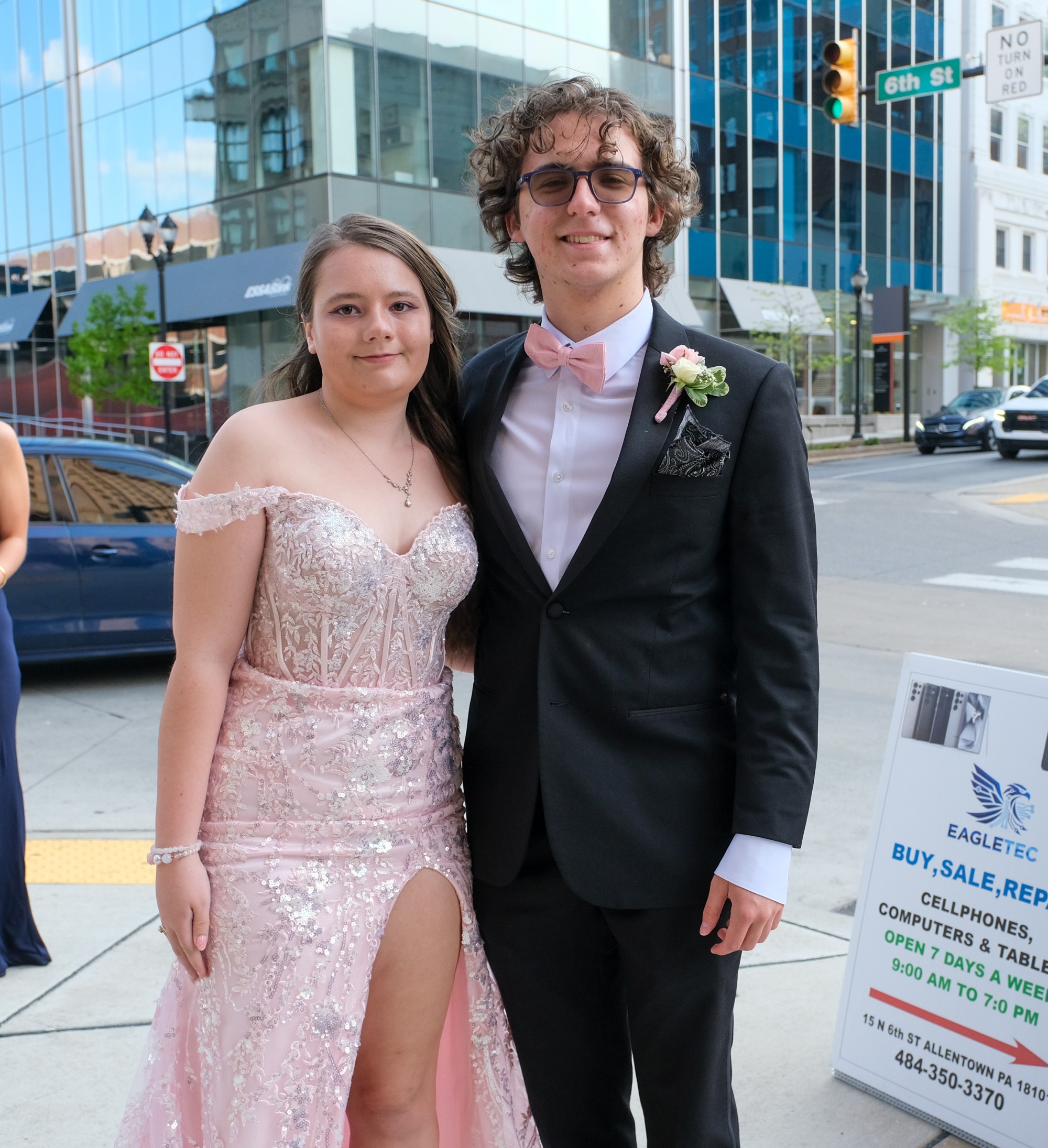 Saucon Valley High School held its prom Friday, May 1, 2026, at the Americus Hotel in Allentown. Students and their guests arrive to the big night. (Sharon Merkel/Special to The Morning Call)