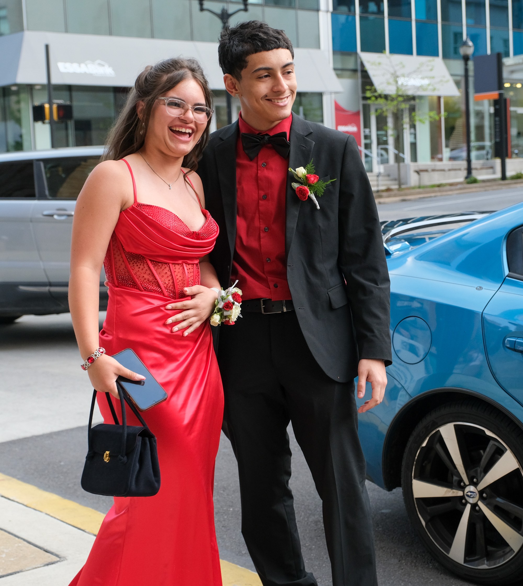 Saucon Valley High School held its prom Friday, May 1, 2026, at the Americus Hotel in Allentown. Students and their guests arrive to the big night. (Sharon Merkel/Special to The Morning Call)