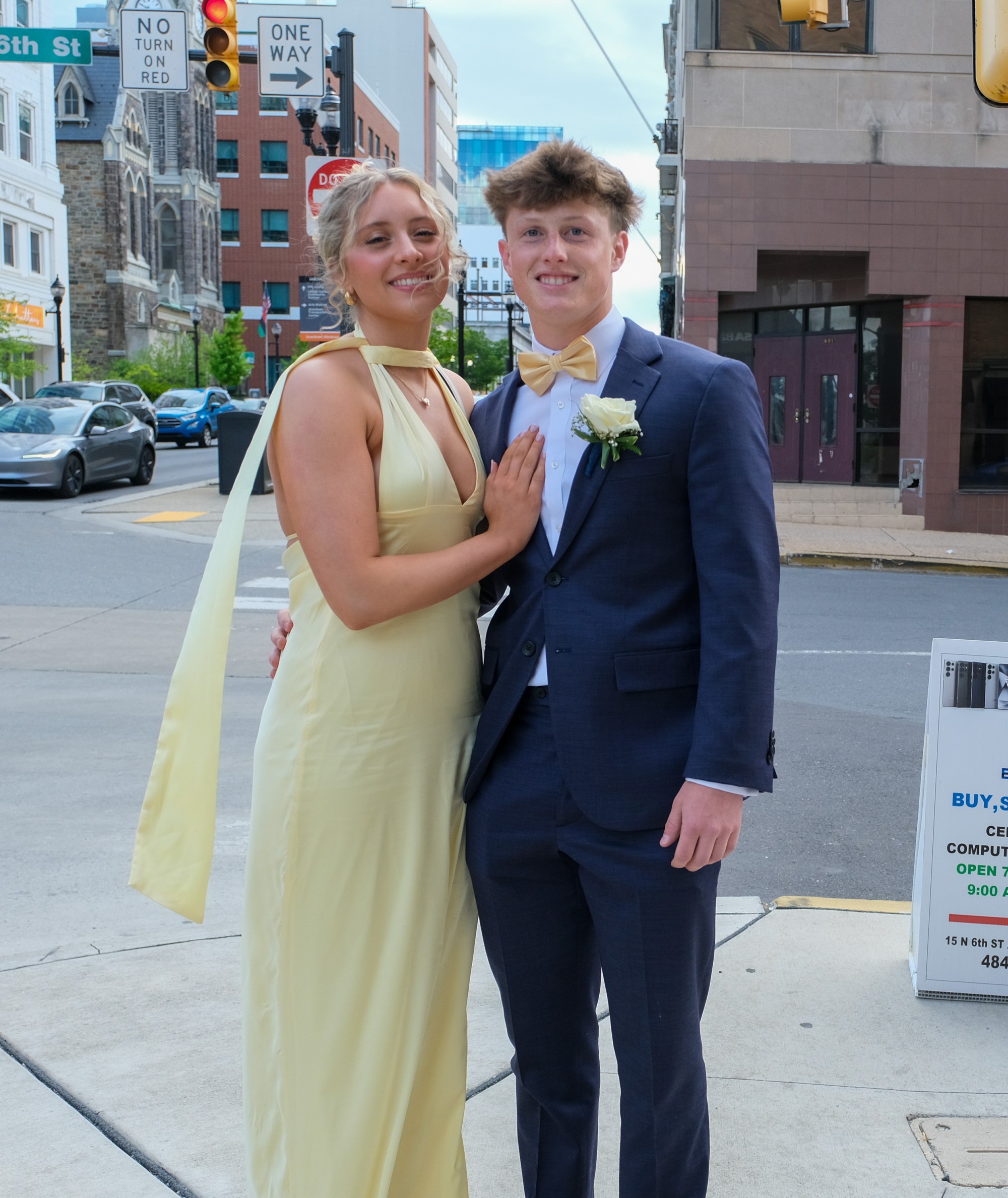 Saucon Valley High School held its prom Friday, May 1, 2026, at the Americus Hotel in Allentown. Students and their guests arrive to the big night. (Sharon Merkel/Special to The Morning Call)