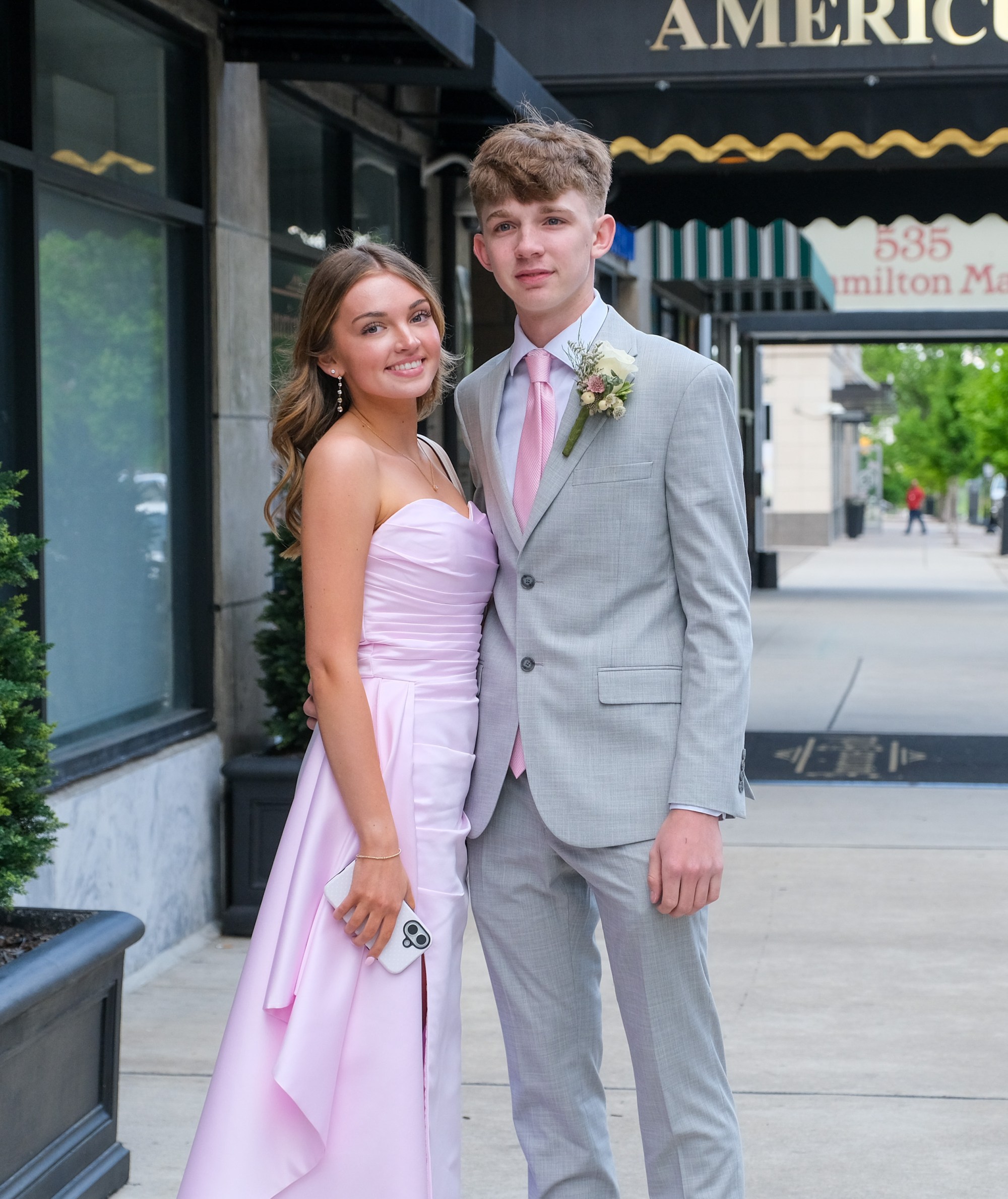 Saucon Valley High School held its prom Friday, May 1, 2026, at the Americus Hotel in Allentown. Students and their guests arrive to the big night. (Sharon Merkel/Special to The Morning Call)