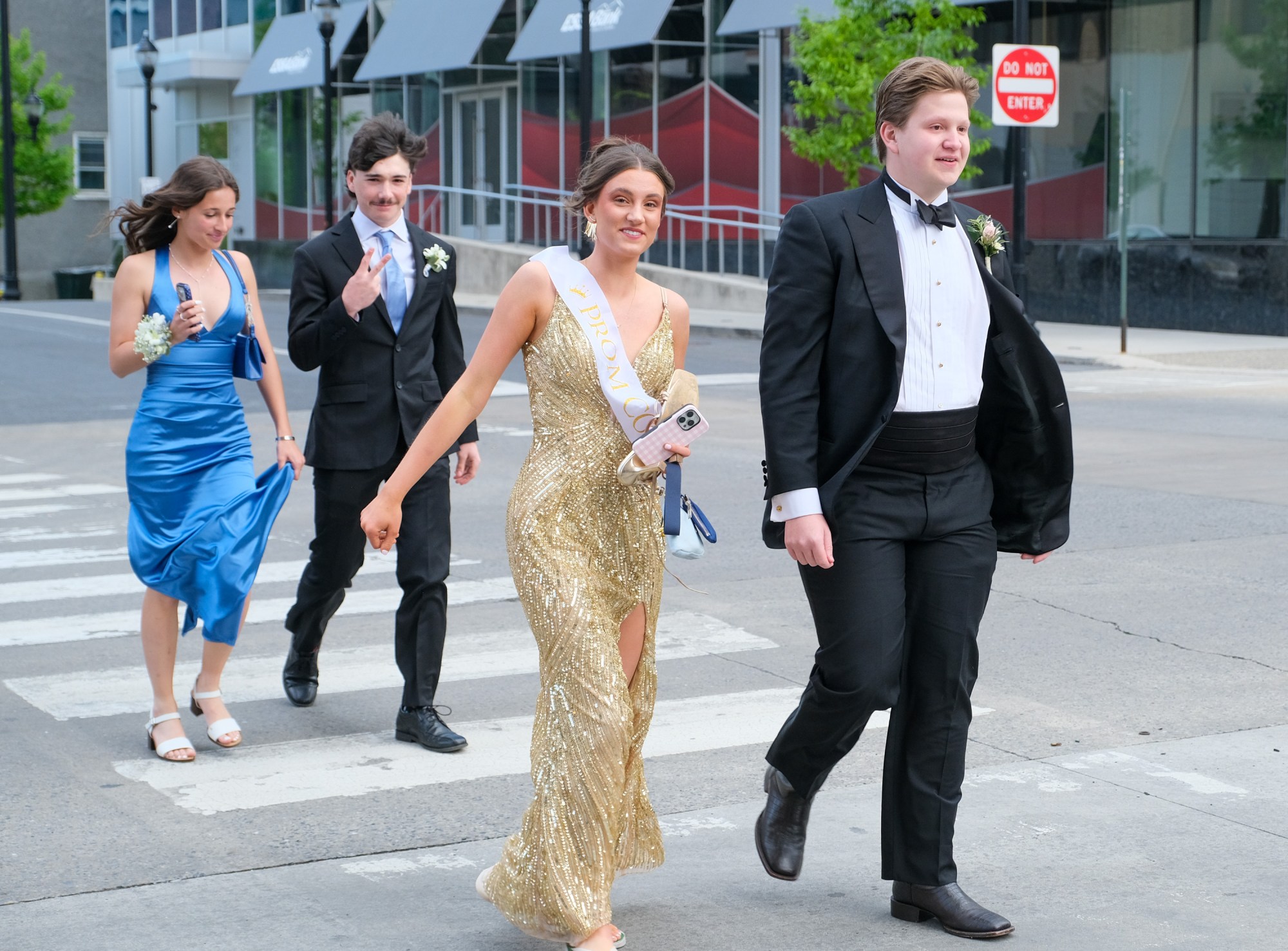 Saucon Valley High School held its prom Friday, May 1, 2026, at the Americus Hotel in Allentown. Students and their guests arrive to the big night. (Sharon Merkel/Special to The Morning Call)