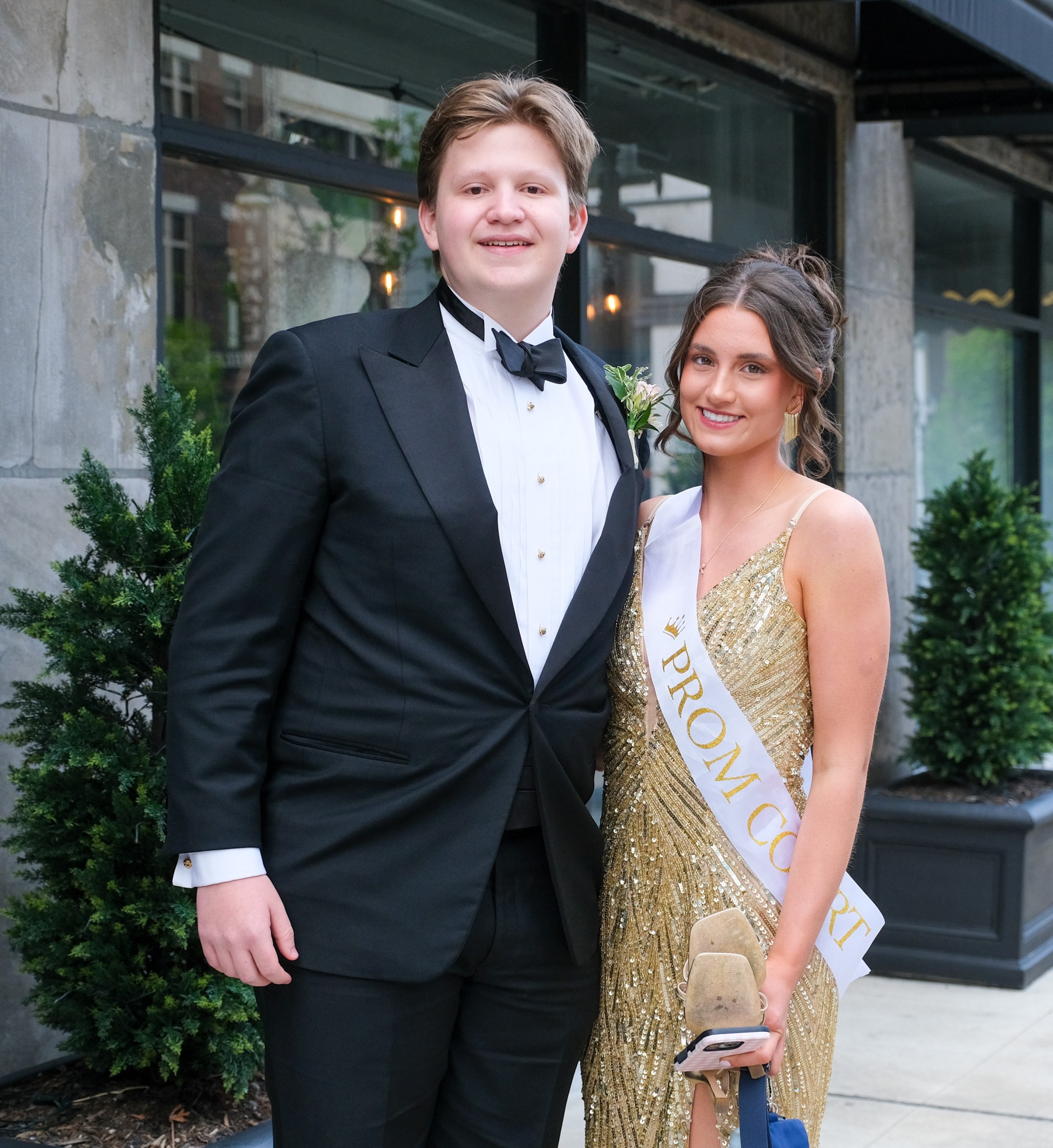 Saucon Valley High School held its prom Friday, May 1, 2026, at the Americus Hotel in Allentown. Students and their guests arrive to the big night. (Sharon Merkel/Special to The Morning Call)