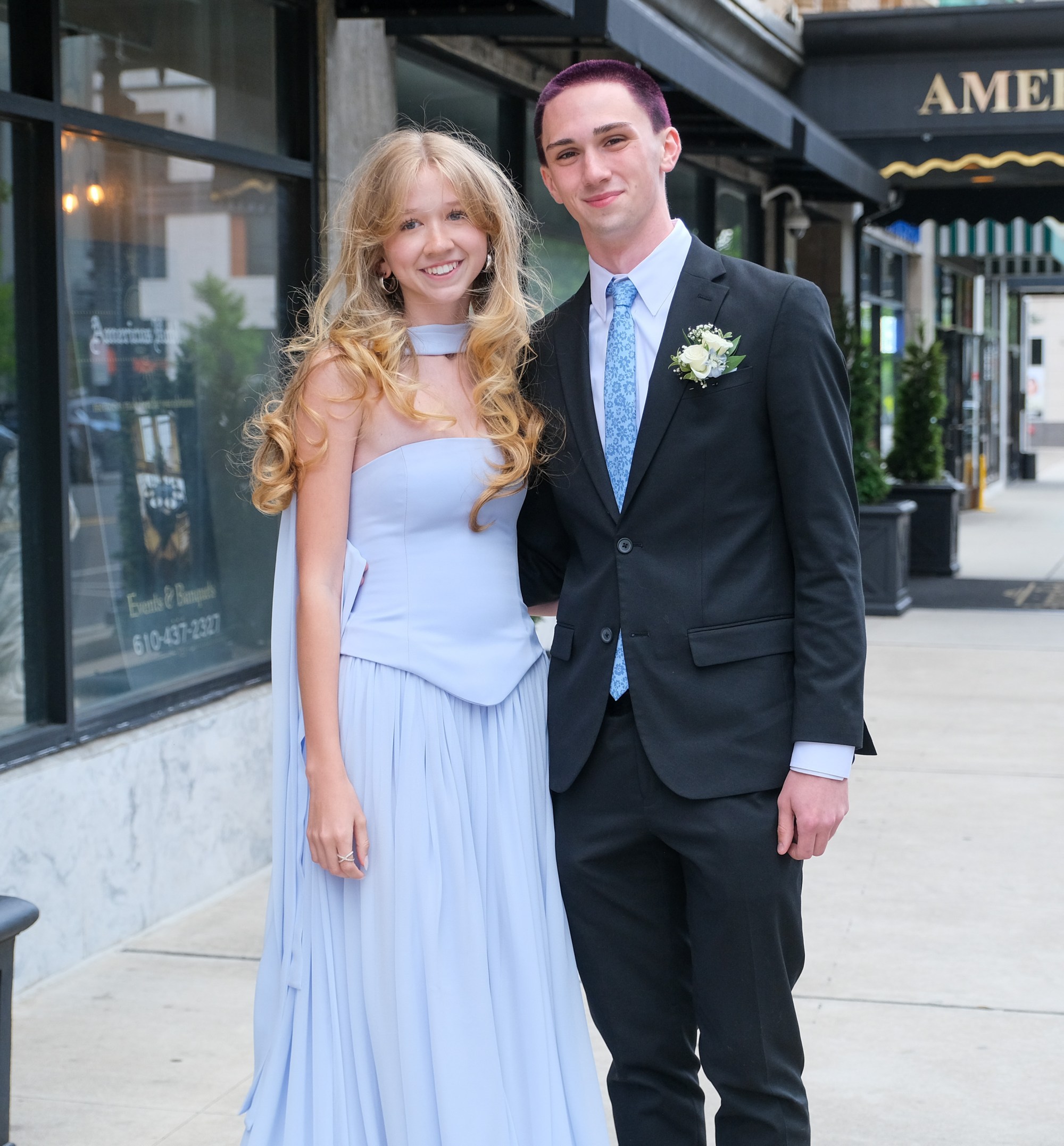 Saucon Valley High School held its prom Friday, May 1, 2026, at the Americus Hotel in Allentown. Students and their guests arrive to the big night. (Sharon Merkel/Special to The Morning Call)